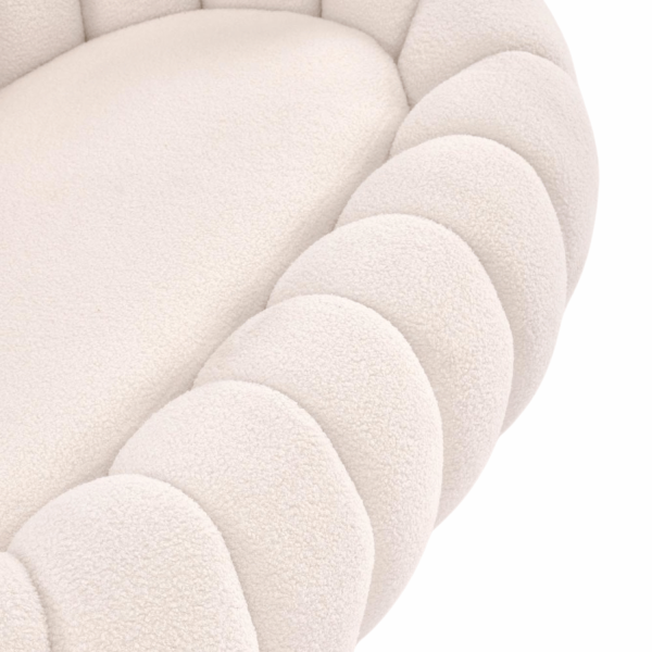 Nowoczesna Sofa Wypoczynkowa do Salonu Tapicerowany Duża Pufa Siedzisko Boucle Glamour Beżowy Biały Kremowy GASPAR XL Halmar
