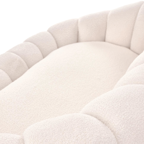 Nowoczesna Sofa Wypoczynkowa do Salonu Tapicerowany Duża Pufa Siedzisko Boucle Glamour Beżowy Biały Kremowy GASPAR XL Halmar
