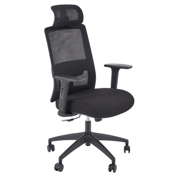 Ergonomiczny Fotel z Funkcją MULTIBLOCK Gabinetowy do Biura Komputera Czarny Siatka SWIFT Halmar