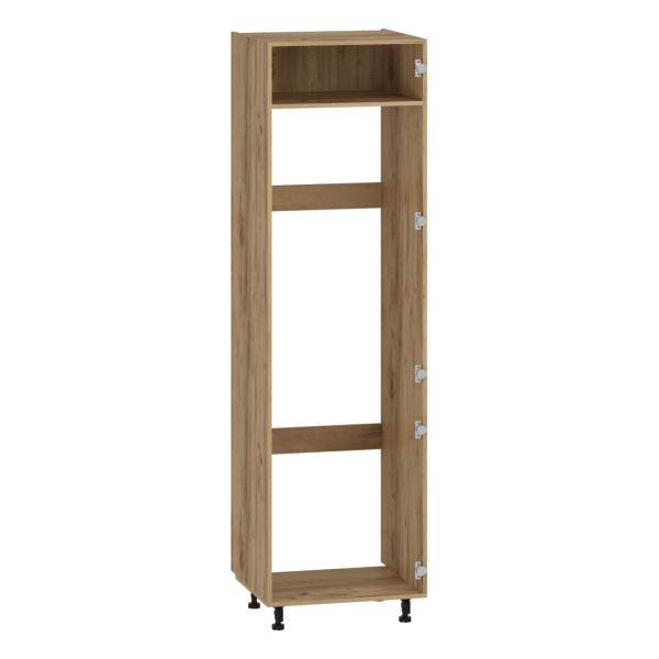 Szafka Kuchenna Pod Zabudowę Lodówki  Bez Frontu Wysoka 214 cm Dolna Stojąca Korpus Meblowy Kuchenny Dąb Craft VENTO DL-60/214