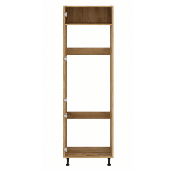 Szafka Kuchenna Pod Zabudowę Lodówki  Bez Frontu Wysoka 214 cm Dolna Stojąca Korpus Meblowy Kuchenny Dąb Craft VENTO DL-60/214
