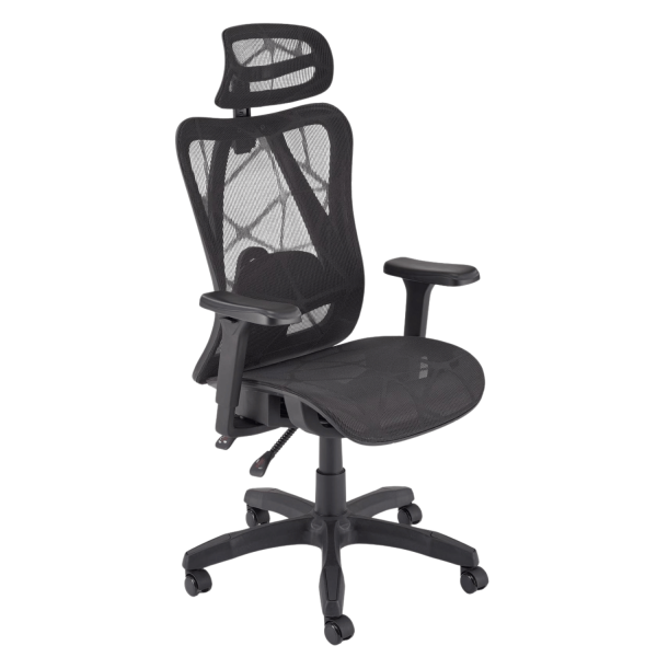 Ergonomiczny Fotel Gabinetowy Funkcja MULTIBLOCK do Biura Komputera Modern Czarny Siatka XERON Halmar