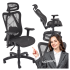 Ergonomiczny Fotel Gabinetowy Funkcja MULTIBLOCK do Biura Komputera Modern Czarny Siatka XERON Halmar