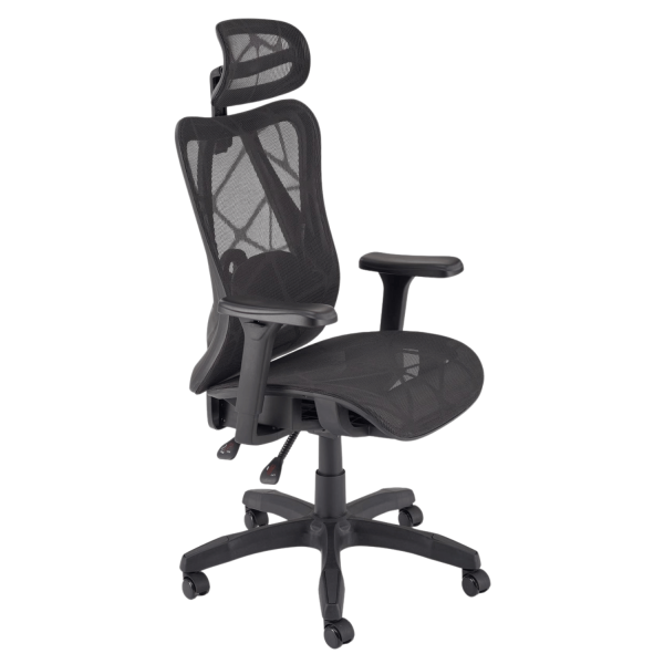 Ergonomiczny Fotel Gabinetowy Funkcja MULTIBLOCK do Biura Komputera Modern Czarny Siatka XERON Halmar