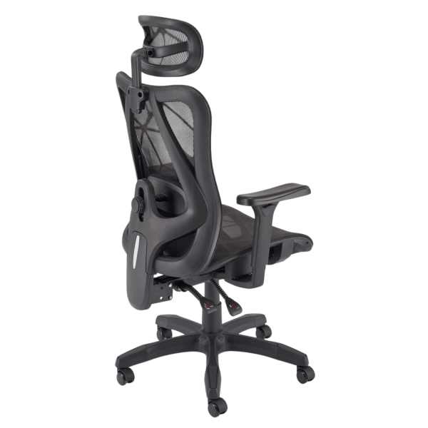 Ergonomiczny Fotel Gabinetowy Funkcja MULTIBLOCK do Biura Komputera Modern Czarny Siatka XERON Halmar