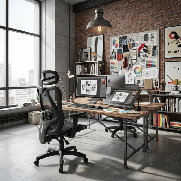 Ergonomiczny Fotel Gabinetowy Funkcja MULTIBLOCK do Biura Komputera Modern Czarny Siatka XERON Halmar