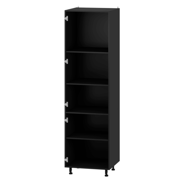 Korpus Meblowy Czarny Szafka Kuchenna Dolna Stojąca Uniwersalna Wysoka 214 cm Bez Frontu Z Półkami VENTO DU-60/214