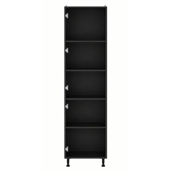 Korpus Meblowy Czarny Szafka Kuchenna Dolna Stojąca Uniwersalna Wysoka 214 cm Bez Frontu Z Półkami VENTO DU-60/214