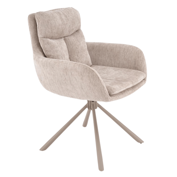 Nowoczesne Krzesło Metalowe Tapicerowane z Podłokietnikami Loft Skandynawskie Beżowe Kaszmir Metal K495 Halmar