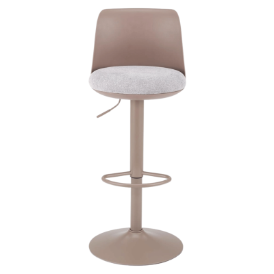 Nowoczesne Krzesło Barowe Hoker Tapicerowane do Kuchni Baru Loft Metal Cappuccino Popielaty H127 Halmar