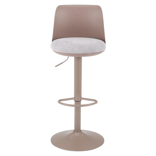 Nowoczesne Krzesło Barowe Hoker Tapicerowane do Kuchni Baru Loft Metal Cappuccino Popielaty H127 Halmar
