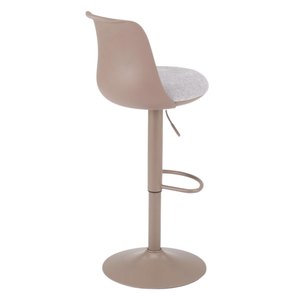 Nowoczesne Krzesło Barowe Hoker Tapicerowane do Kuchni Baru Loft Metal Cappuccino Popielaty H127 Halmar