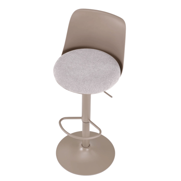 Nowoczesne Krzesło Barowe Hoker Tapicerowane do Kuchni Baru Loft Metal Cappuccino Popielaty H127 Halmar