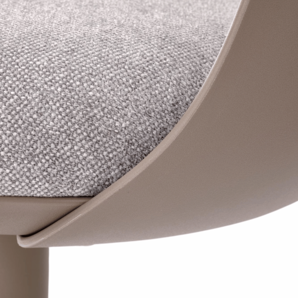 Nowoczesne Krzesło Barowe Hoker Tapicerowane do Kuchni Baru Loft Metal Cappuccino Popielaty H127 Halmar