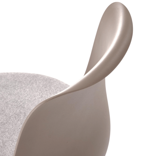 Nowoczesne Krzesło Barowe Hoker Tapicerowane do Kuchni Baru Loft Metal Cappuccino Popielaty H127 Halmar