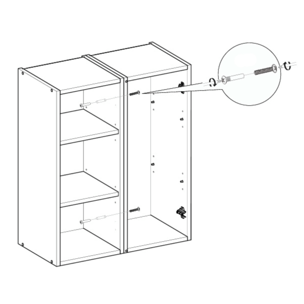 Szafka Górna Bez Frontu 40 cm Do Kuchni Wisząca Witryna Kuchenna Korpus Meblowy Dąb Craft VENTO GV-40/72