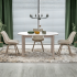 Tapicerowane Pikowane Krzesło do Salonu Jadalni Boho Skandynawskie Beżowe Jasny Beż Metalowe K520 CS Halmar