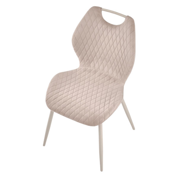 Nowoczesne Krzesło Tapicerowane do Jadalni Salonu Velvet Boho Skandynawski Kaszmir Jasny Beżowy K569 CS Halmar