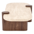 Stylowa Ława Stolik Kawowy do Salonu Vintage Mid Century Modern Trawertyn Orzechowy CANOA Halmar