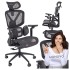 Nowoczesny Ergonomiczny Fotel Gabinetowy z Funkcją MULTIBLOCK do Biura Gabinetu Czarny Siatka CUBUS Halmar