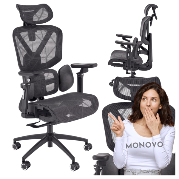 Nowoczesny Ergonomiczny Fotel Gabinetowy z Funkcją MULTIBLOCK do Biura Gabinetu Czarny Siatka CUBUS Halmar