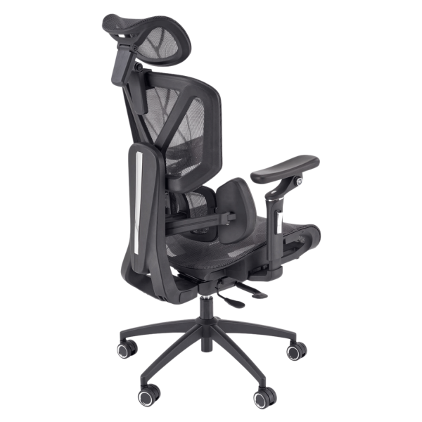 Nowoczesny Ergonomiczny Fotel Gabinetowy z Funkcją MULTIBLOCK do Biura Gabinetu Czarny Siatka CUBUS Halmar