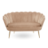 Beżowa Sofa Muszelka Kanapa do Poczekalni Salonu Glamour Welurowa Złota Cappuccino ZENDAYA