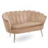 Beżowa Sofa Muszelka Kanapa do Poczekalni Salonu Glamour Welurowa Złota Cappuccino ZENDAYA
