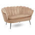 Sofa Muszelka do Poczekalni Salonu Dwuosobowa Kanapa Cappuccino Welur Loft ZENDAYA