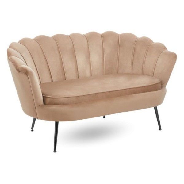 Sofa Muszelka do Poczekalni Salonu Dwuosobowa Kanapa Cappuccino Welur Loft ZENDAYA