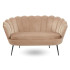 Sofa Muszelka do Poczekalni Salonu Dwuosobowa Kanapa Cappuccino Welur Loft ZENDAYA