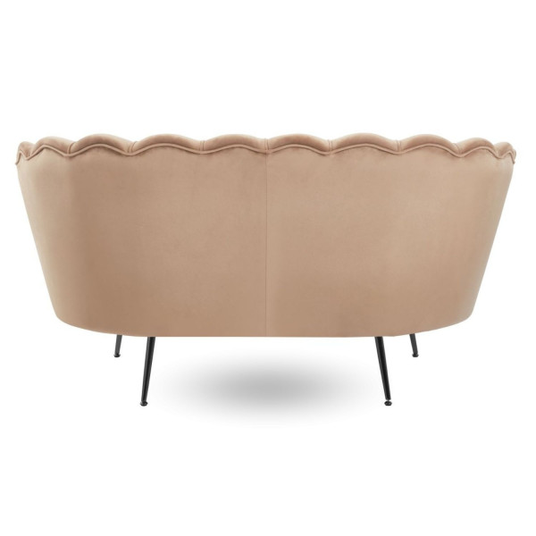 Sofa Muszelka do Poczekalni Salonu Dwuosobowa Kanapa Cappuccino Welur Loft ZENDAYA