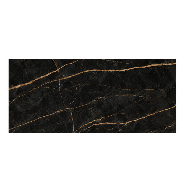 Nowoczesny Duży Blat Kuchenny Do Kuchni 202x60 cm Czarny Marmur Nero Bronzo K698 PN VENTO