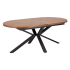 Nowoczesny Stół Rozkładany Owalny 180-300 cm do Salonu Loft Mid Century Orzechowy Czarny JASON Halmar