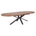 Nowoczesny Stół Rozkładany Owalny 180-300 cm do Salonu Loft Mid Century Orzechowy Czarny JASON Halmar