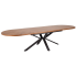 Nowoczesny Stół Rozkładany Owalny 180-300 cm do Salonu Loft Mid Century Orzechowy Czarny JASON Halmar