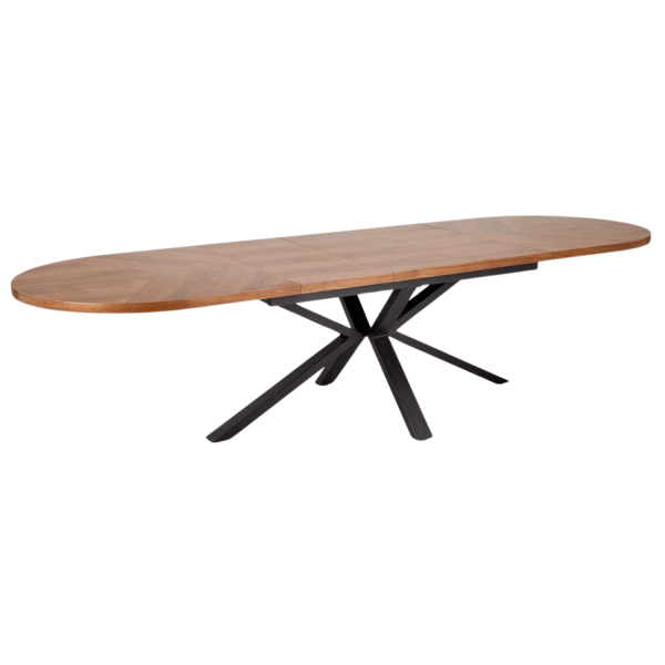 Nowoczesny Stół Rozkładany Owalny 180-300 cm do Salonu Loft Mid Century Orzechowy Czarny JASON Halmar