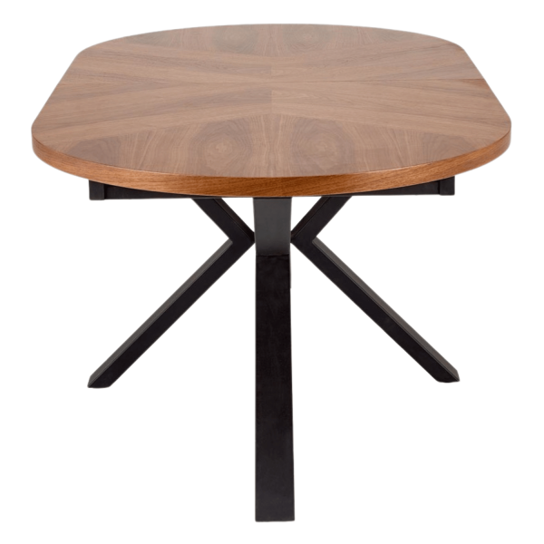 Nowoczesny Stół Rozkładany Owalny 180-300 cm do Salonu Loft Mid Century Orzechowy Czarny JASON Halmar