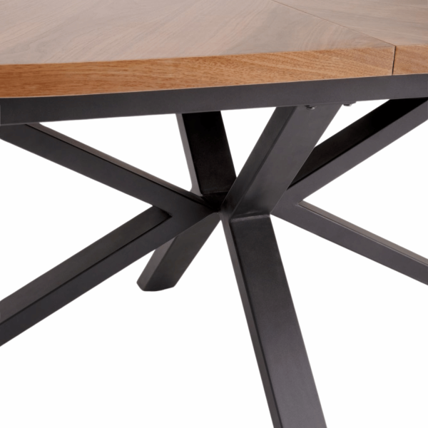 Nowoczesny Stół Rozkładany Owalny 180-300 cm do Salonu Loft Mid Century Orzechowy Czarny JASON Halmar