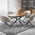 Nowoczesny Stół Rozkładany Owalny 180-300 cm do Salonu Loft Mid Century Orzechowy Czarny JASON Halmar