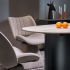 Nowoczesny Stół Owalny do Salonu Skandynawski Loft Jasny Trawertyn Czarny Nogi JULIUS Halmar