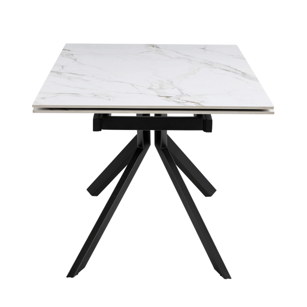 Stół Ceramiczny Rozkładany 160-240x90 cm Biały Marmur do Jadalni Salonu Loft FOGER