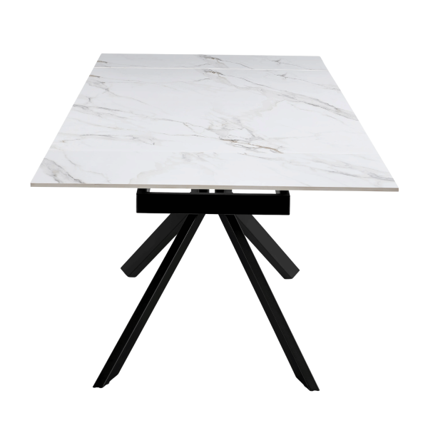 Stół Ceramiczny Rozkładany 160-240x90 cm Biały Marmur do Jadalni Salonu Loft FOGER