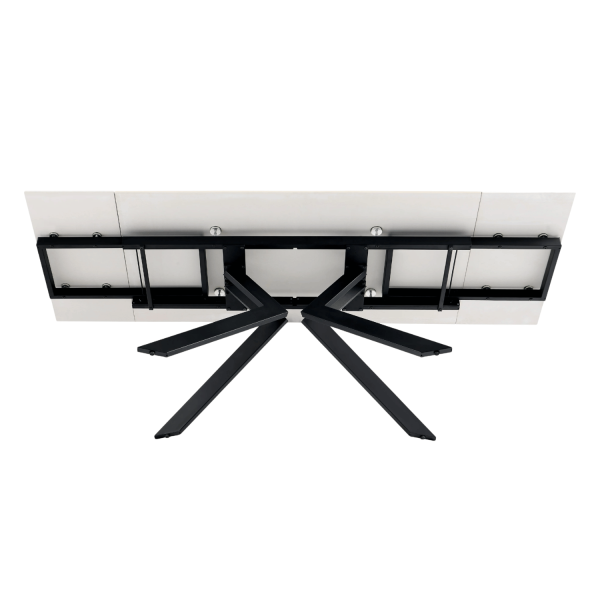 Stół Ceramiczny Rozkładany 160-240x90 cm Biały Marmur do Jadalni Salonu Loft FOGER