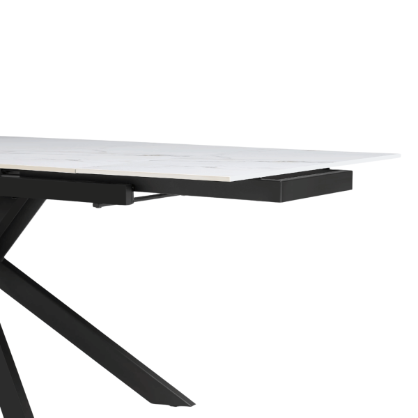 Stół Ceramiczny Rozkładany 160-240x90 cm Biały Marmur do Jadalni Salonu Loft FOGER
