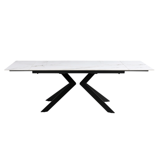 Stół Ceramiczny Rozkładany 160-240x90 cm Biały Marmur do Jadalni Salonu Loft FOGER