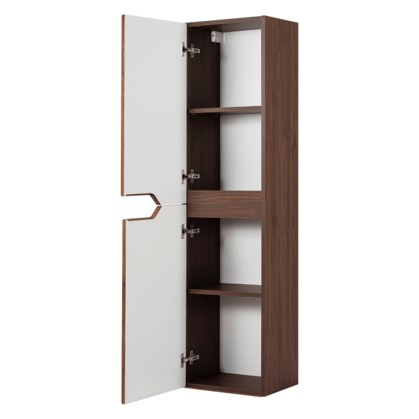 Wysoki Słupek Łazienkowy Wiszący 136 cm z Półkami Nowoczesny Dąb Orzech MODERN