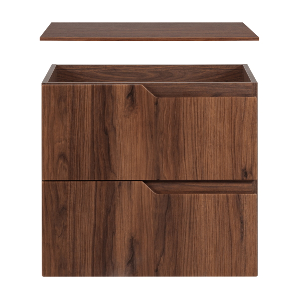 Nowoczesna Szafka Z Blatem pod Umywalkę do Łazienki 60 cm Gładka Elegancka Dąb Orzech MODERN