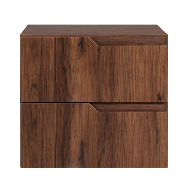 Nowoczesna Szafka Z Blatem pod Umywalkę do Łazienki 60 cm Gładka Elegancka Dąb Orzech MODERN