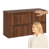 Nowoczesna Szafka z Blatem Zestaw pod Umywalkę do Łazienki 120 cm Elegancki Dąb Orzech MODERN